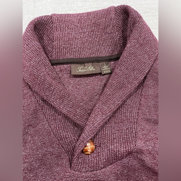 Mens Tasso Elba Sweater Maroon Size Large - Picture 2 of 4